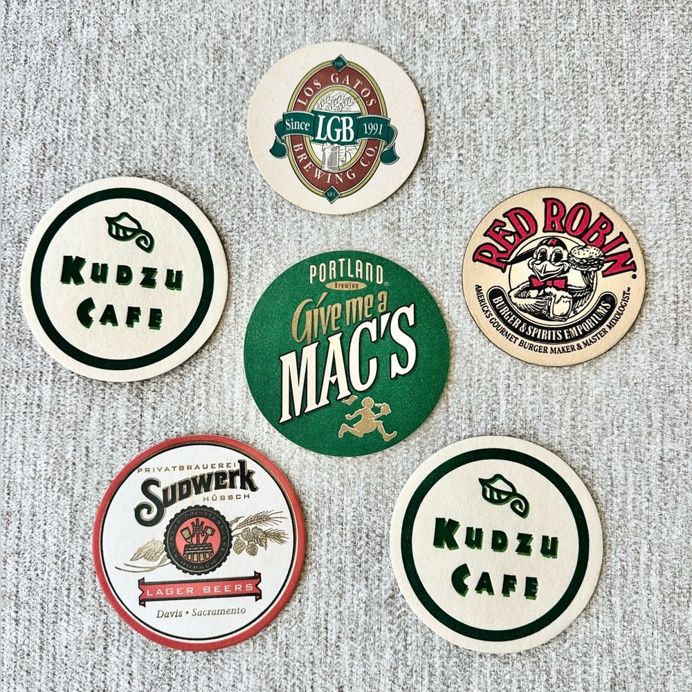 set of vintage bar coasters